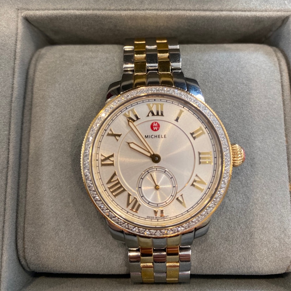 Michele Diamond Two Tone Watch